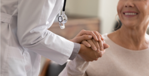 Patient with provider going over the medicare annual wellness visit checklist