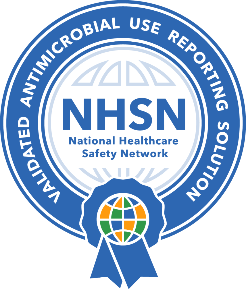 AU SDS logo NHSN validated antimicrobial use reporting solution logo