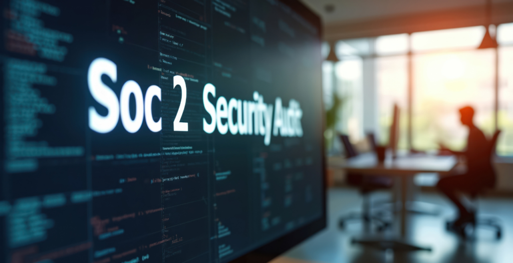 SOC Healthcare Guide represented by SOC 2 Security Audit on a computer screen