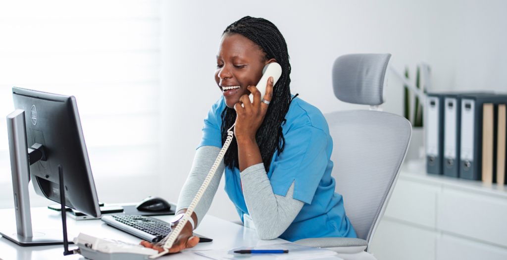 Front office staff member working on insurance eligibility verification
